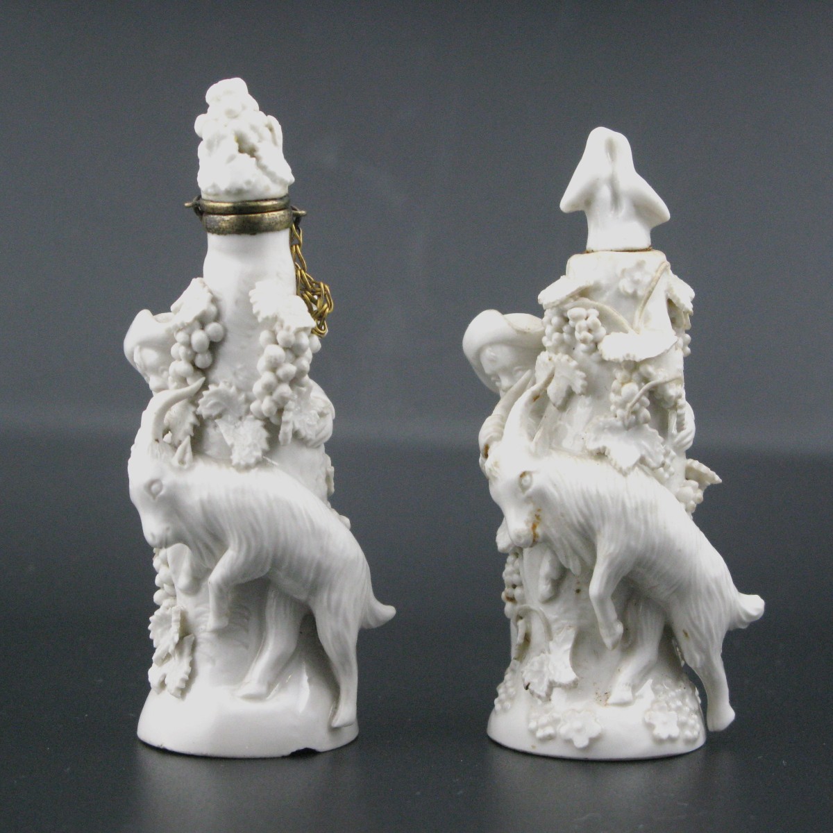 Two 18th-century Goatherd Porcelain Scent Bottles, Chelsea And Kelsterbach-photo-3