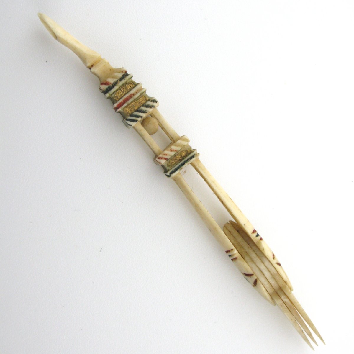 Cuillère à oreille/cure-dents en os, prisonnier de guerre napoléonien, vers 1800-photo-4