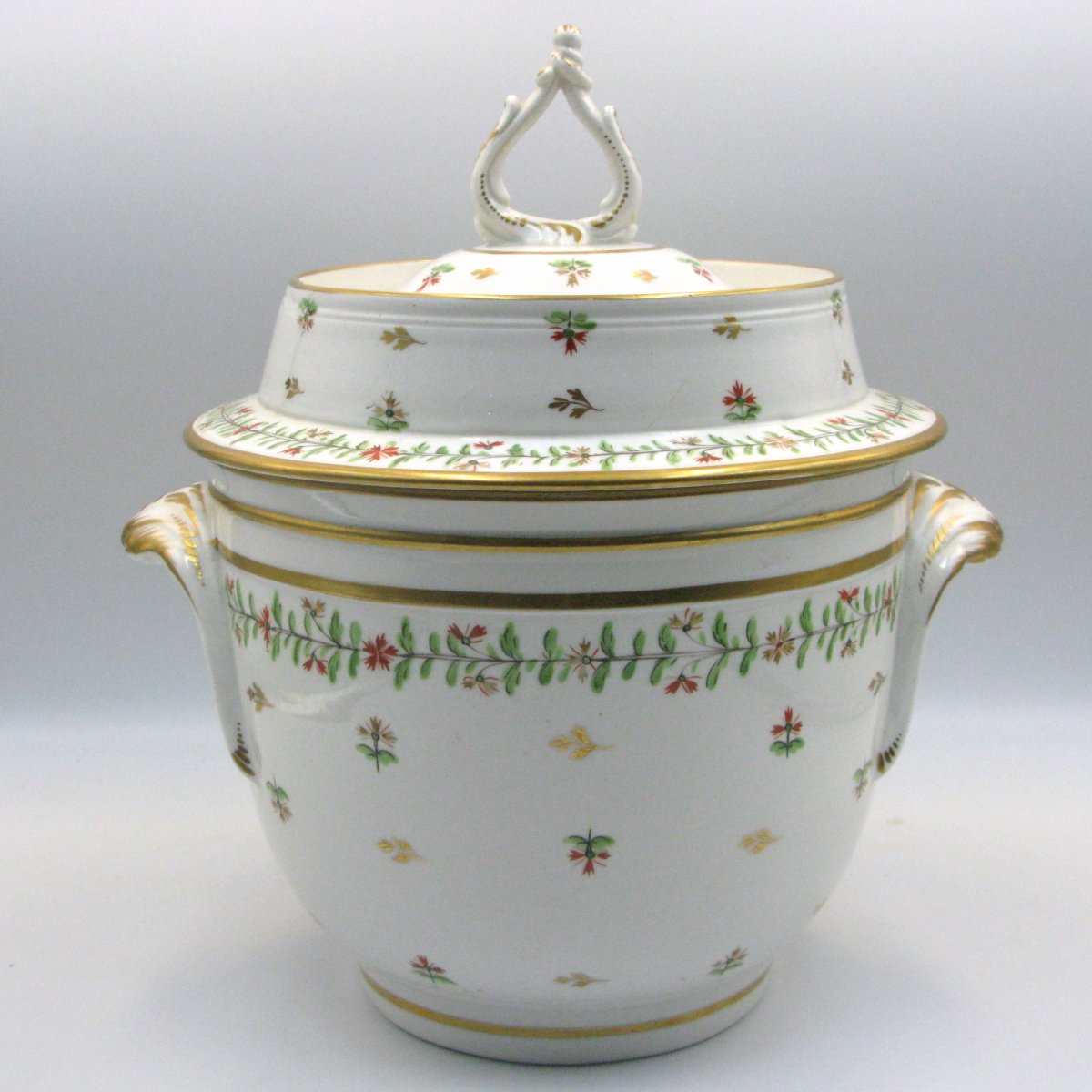 English Coalport Porcelain Fruit Or Dessert Cooler/ice Pail Early 19th-century-photo-3