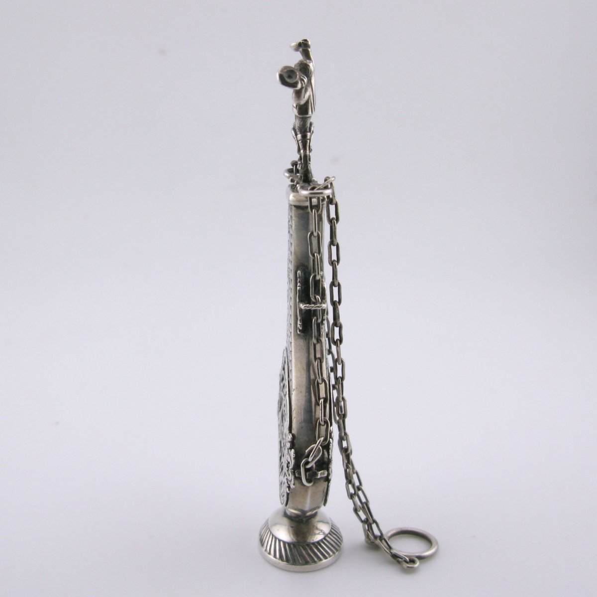 Flacon à parfum et pomander en argent du XVIIIe siècle-photo-2