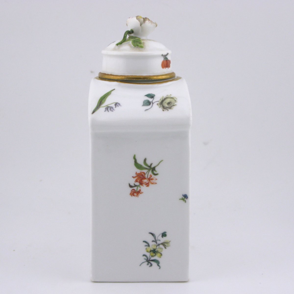 18th-century Meissen Porcelain Tea Caddy With Cover, C.1750-photo-2