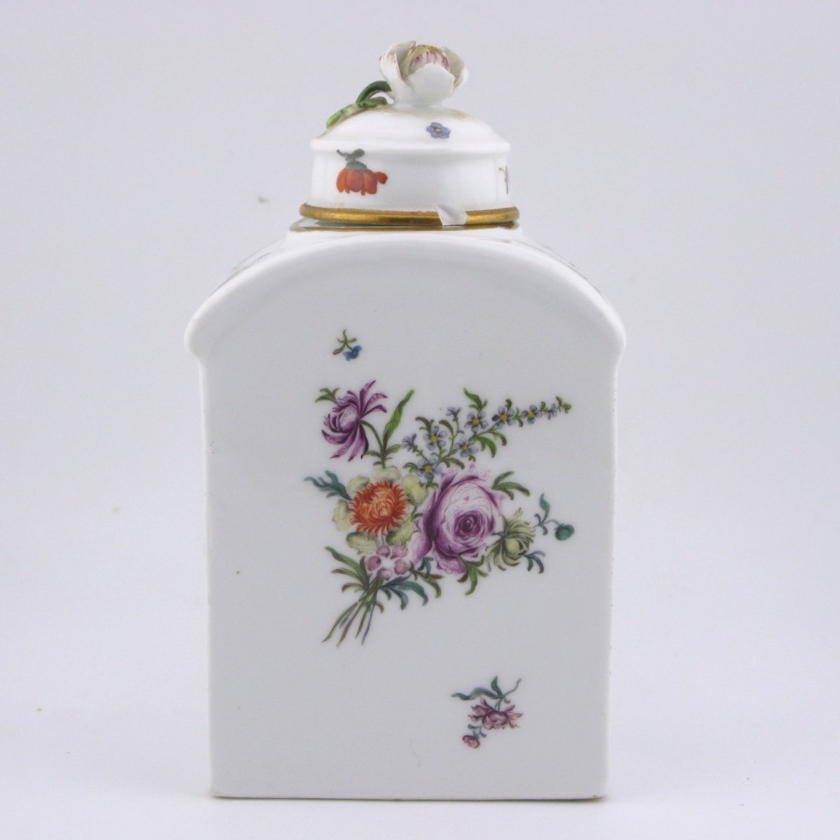 18th-century Meissen Porcelain Tea Caddy With Cover, C.1750-photo-3