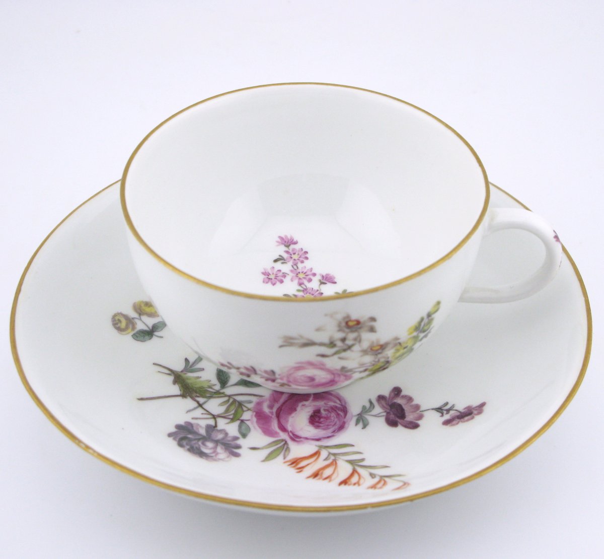 Meissen Porcelain Cup And Saucer, 18th Century, Circa 1750