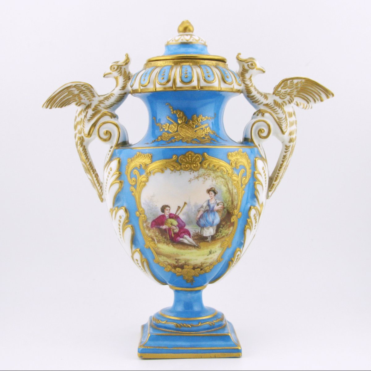 19th-century Sevres-style French Porcelain Vase With Cover