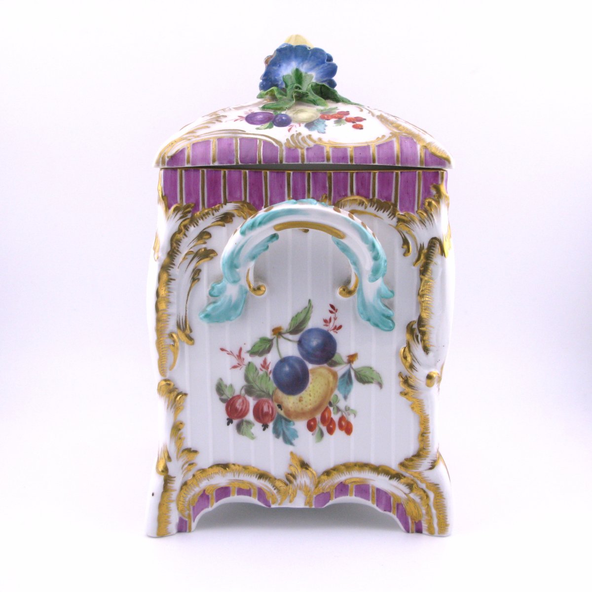 19th-century German Kpm Berlin Porcelain Tea Caddy-photo-4