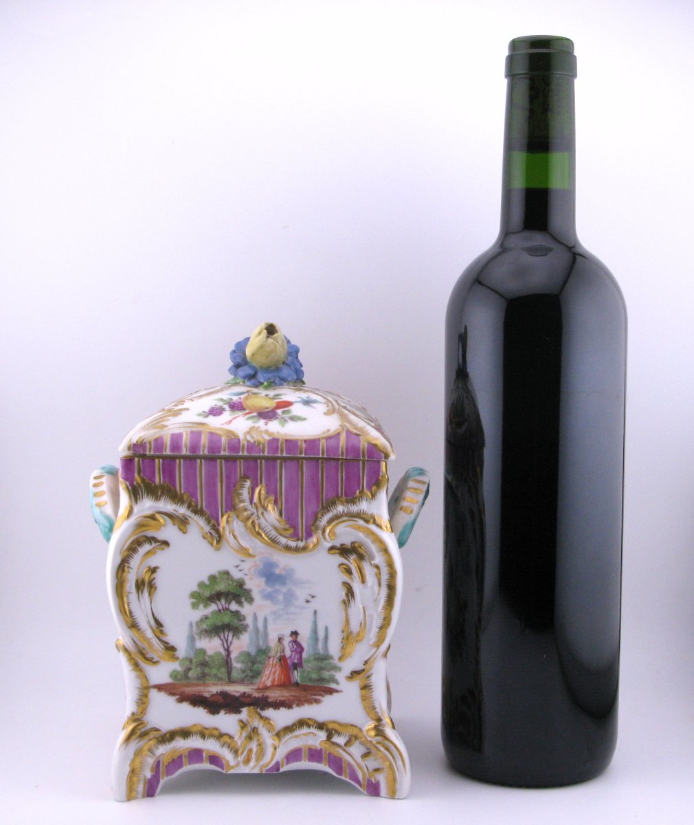 19th-century German Kpm Berlin Porcelain Tea Caddy-photo-4