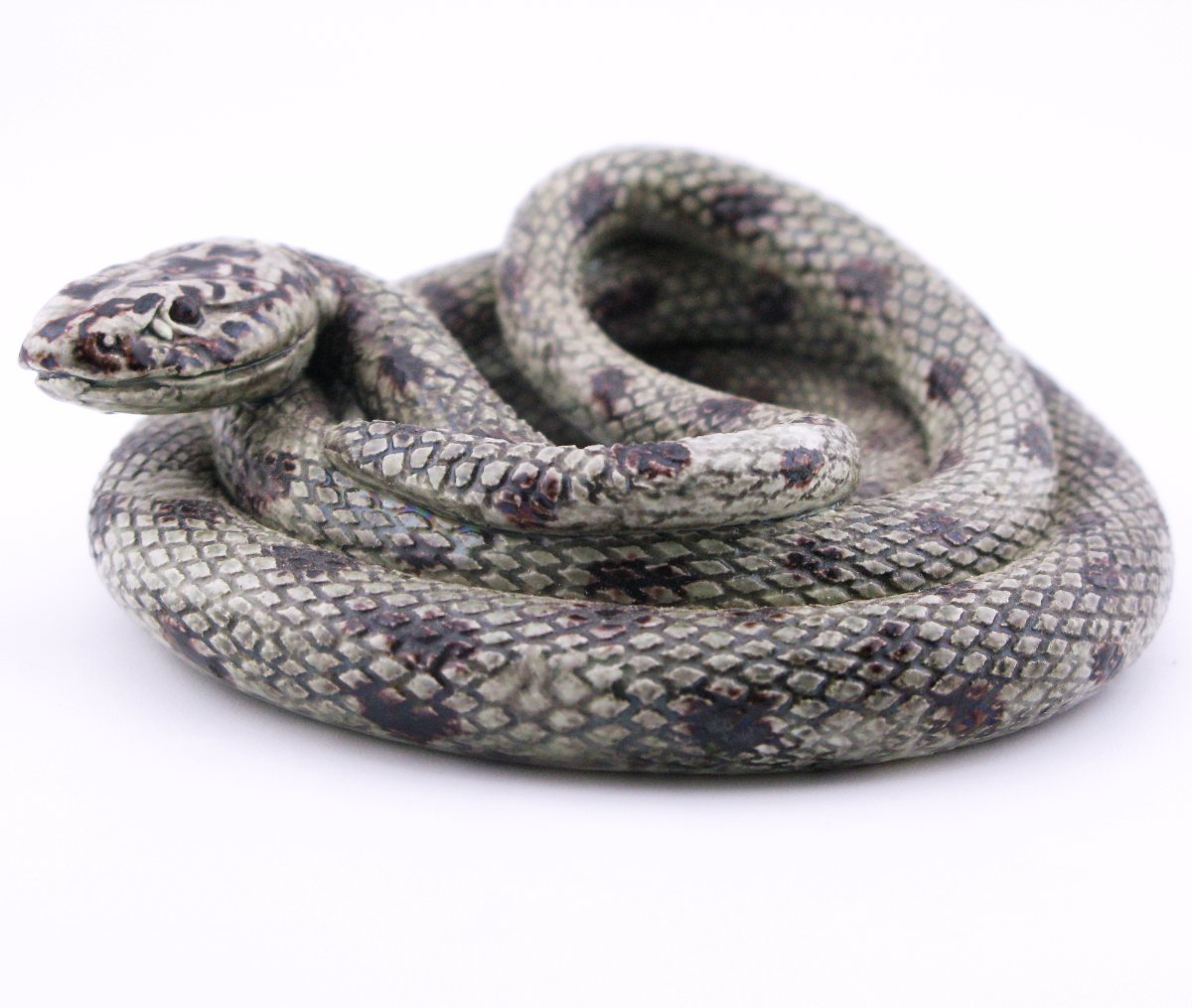 19th-century French Earthenware Model Of A Snake, Probably Saint-honoré-les-bains, Palissy-photo-2