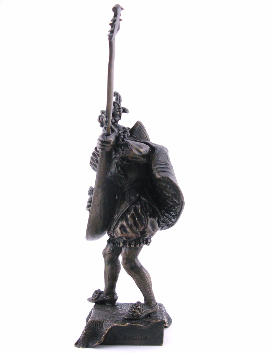 Antonio Pandiani (Italien, 1838-1928) : sculpture ancienne en bronze « Rigoletto Milano »-photo-3