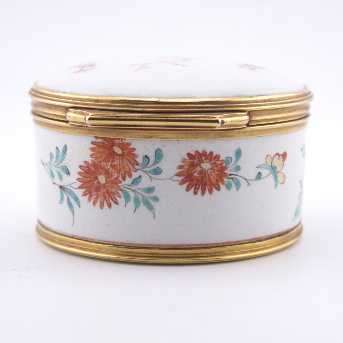 Chantilly Porcelain Snuff Box Gold Mounts Kakiemon Colours Chinoiserie French 18th Century-photo-2