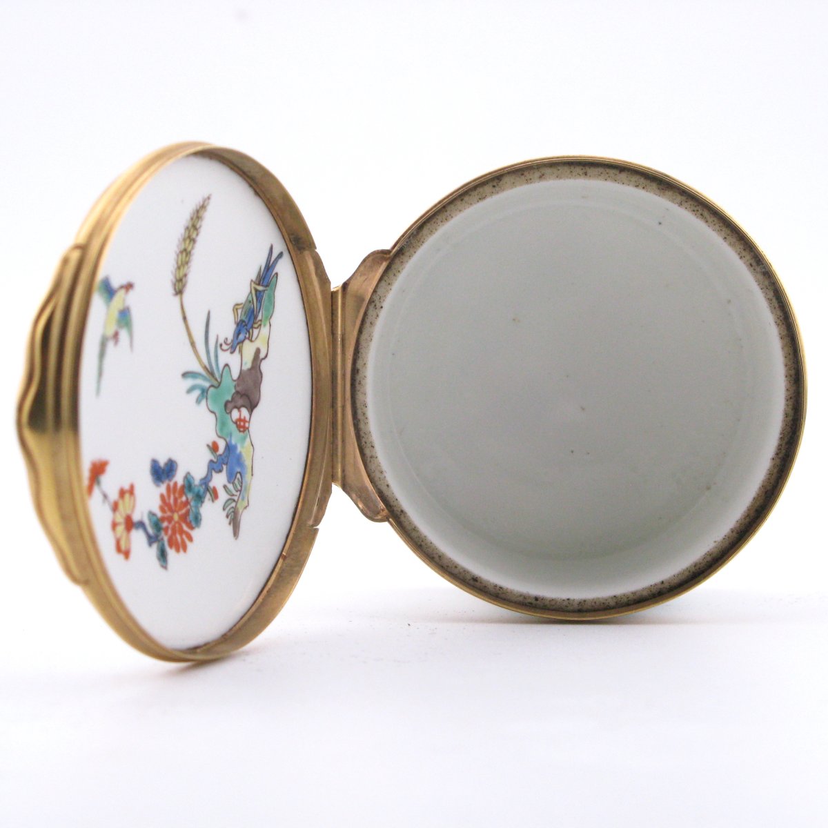 Chantilly Porcelain Snuff Box Gold Mounts Kakiemon Colours Chinoiserie French 18th Century-photo-4