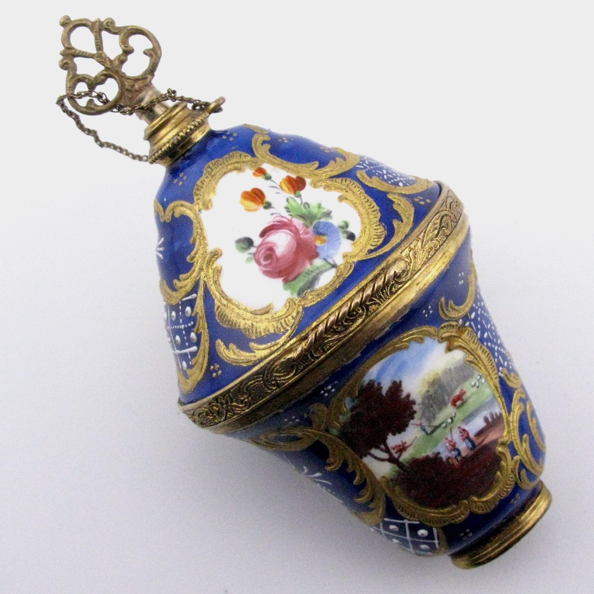 Flacon à parfum / boîte à bonbons en émail de South Staffordshire, Angleterre, vers 1770-photo-2