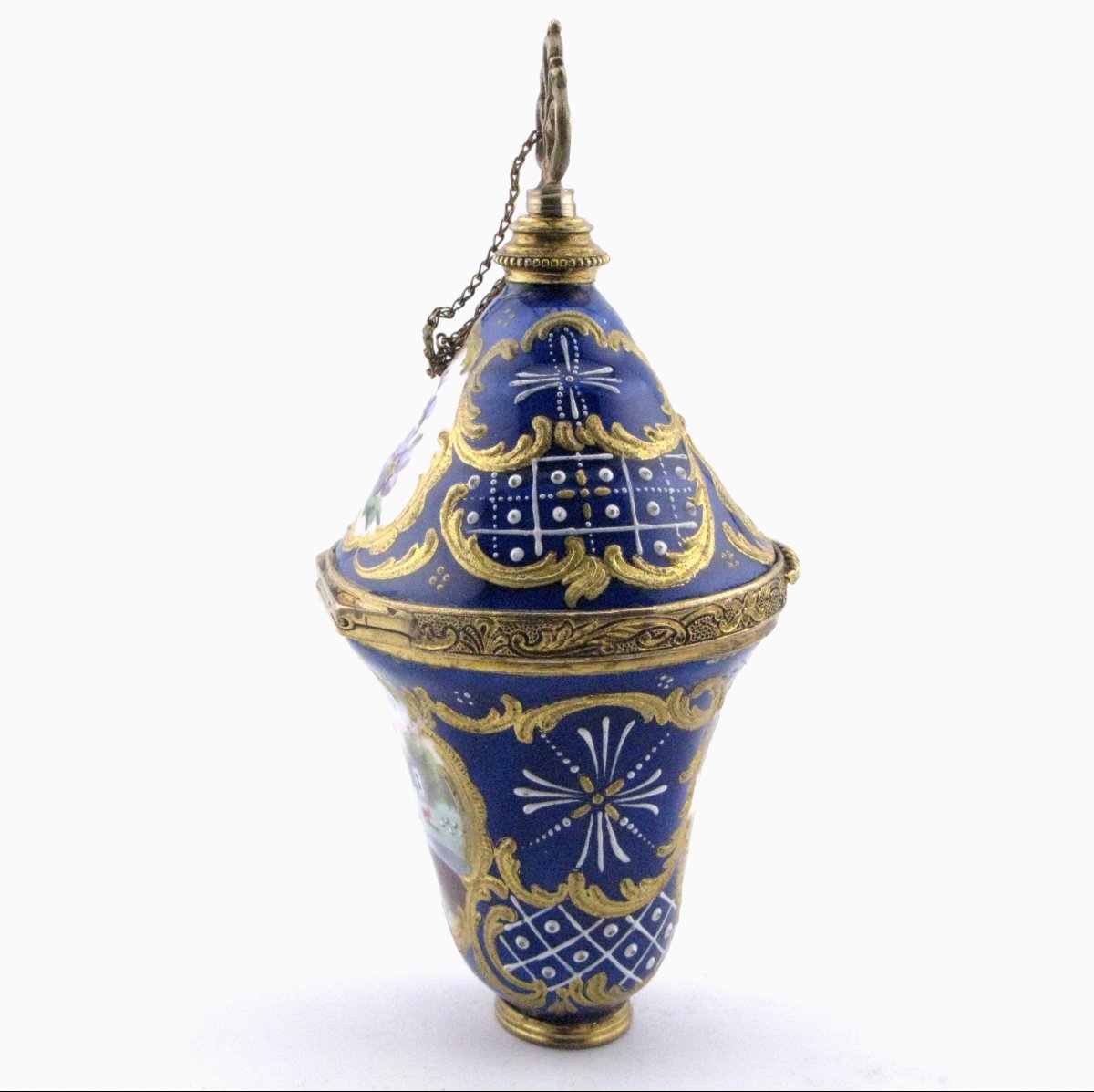 Flacon à parfum / boîte à bonbons en émail de South Staffordshire, Angleterre, vers 1770-photo-3