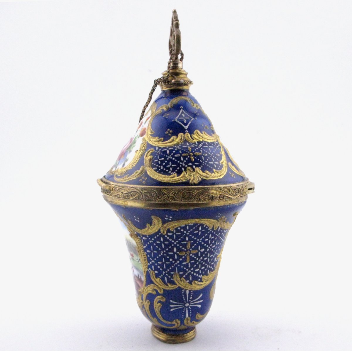 Flacon à parfum / boîte à bonbons en émail de South Staffordshire, Angleterre, vers 1770-photo-4