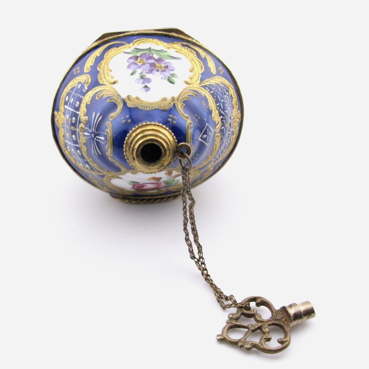 Flacon à parfum / boîte à bonbons en émail de South Staffordshire, Angleterre, vers 1770-photo-5