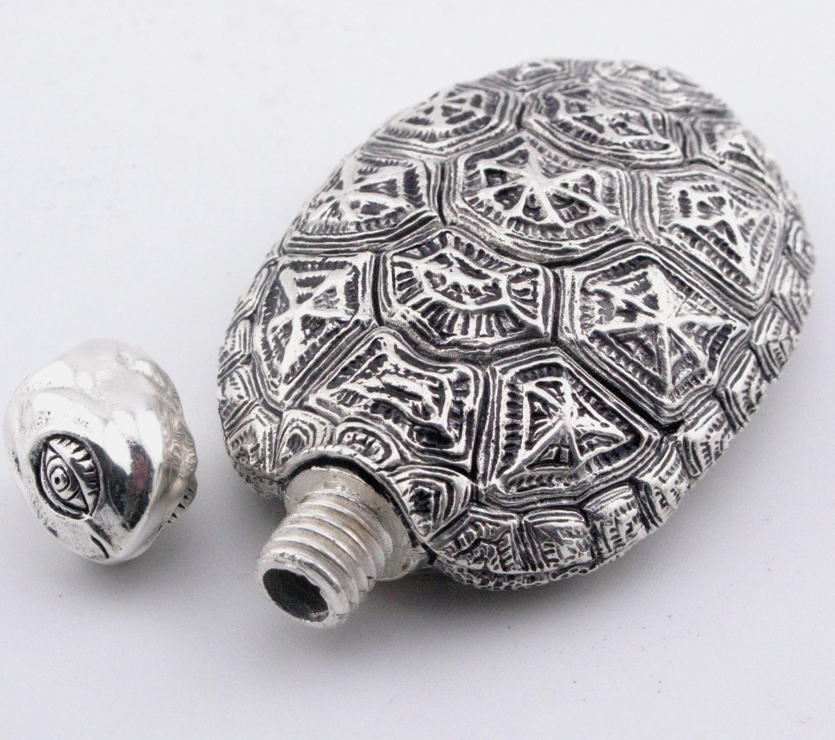 Flacon à parfum ancien en argent d'exportation chinois, Wang Hing, vers 1920-photo-4
