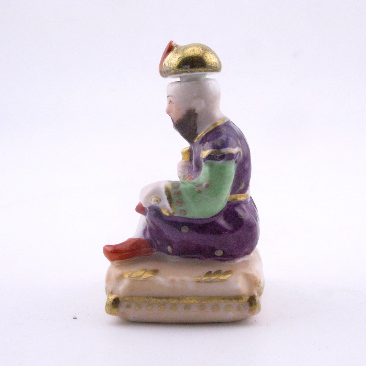 Miniature Porcelain Scent Bottle Of An Ottoman, Probably Paris, Late 19th Century-photo-4