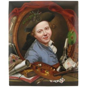 Céleste Breton (Française 1787-1878) Plaque en porcelaine émaillée de Paris