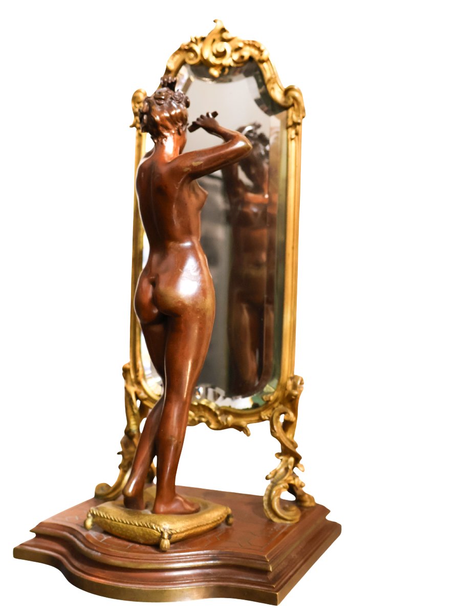Woman With Mirror, Circa 1890-1910 - émile Pinédo