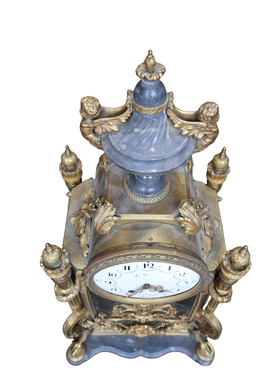 Louis XVI Style Ormolu Mantel Clock-photo-2
