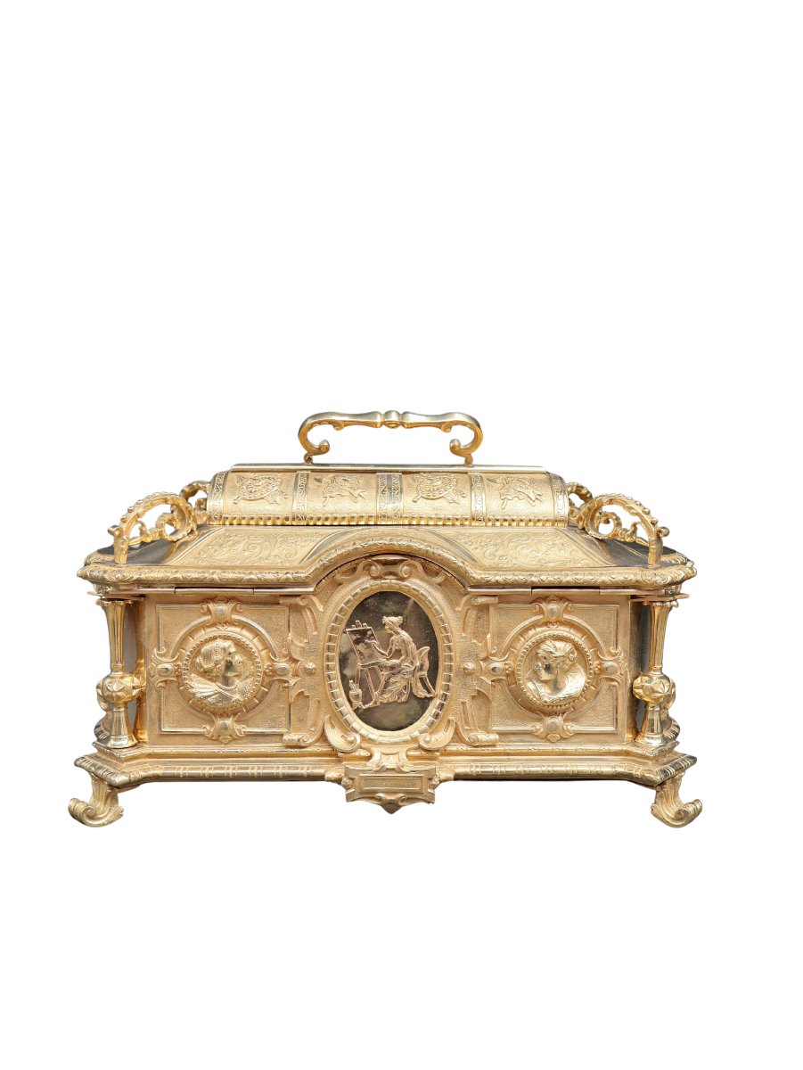 Napoleon III Period Gilt Bronze Jewelry Box-photo-2