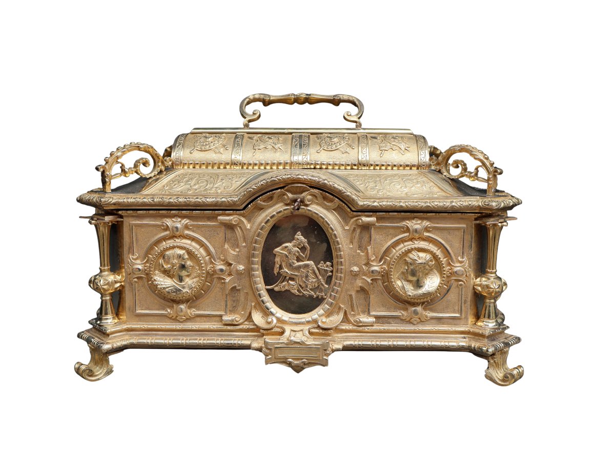 Napoleon III Period Gilt Bronze Jewelry Box-photo-3