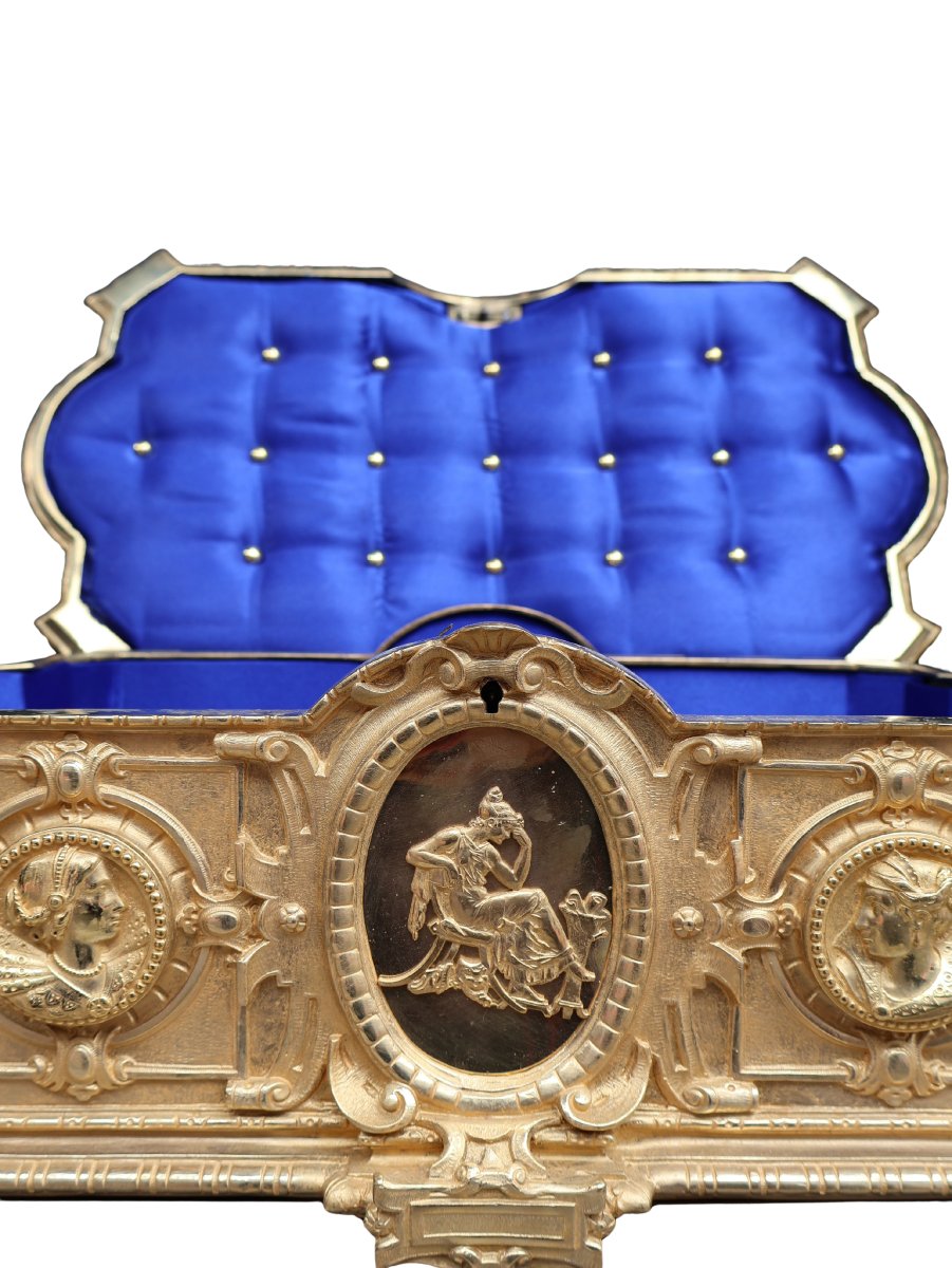 Napoleon III Period Gilt Bronze Jewelry Box-photo-4