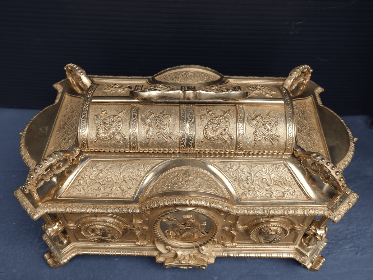Napoleon III Period Gilt Bronze Jewelry Box-photo-4