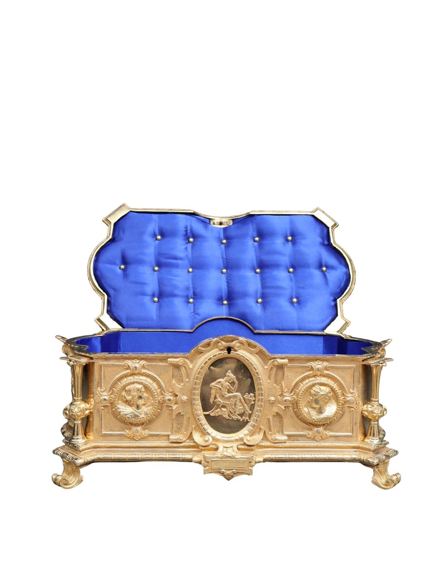Napoleon III Period Gilt Bronze Jewelry Box