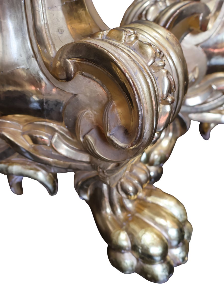 Pair Of Carved And Gilded Altar Candlesticks, Regency Style-photo-6