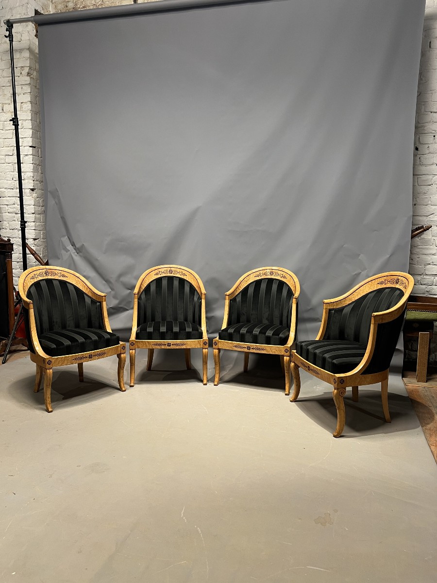 4 Charles X Armchairs