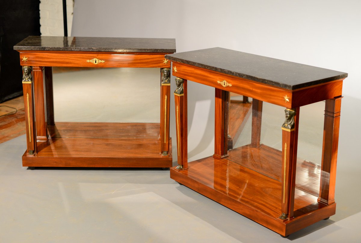 Paire De Consoles Empire