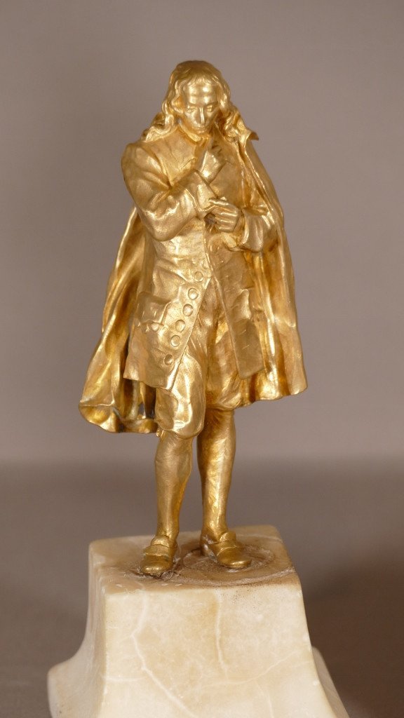 Colbert Et Fouquet, Paire De Statuettes En Bronze Doré époque XIX ème-photo-2