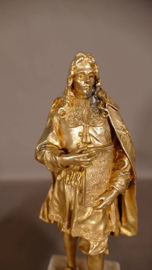 Colbert Et Fouquet, Paire De Statuettes En Bronze Doré époque XIX ème-photo-2