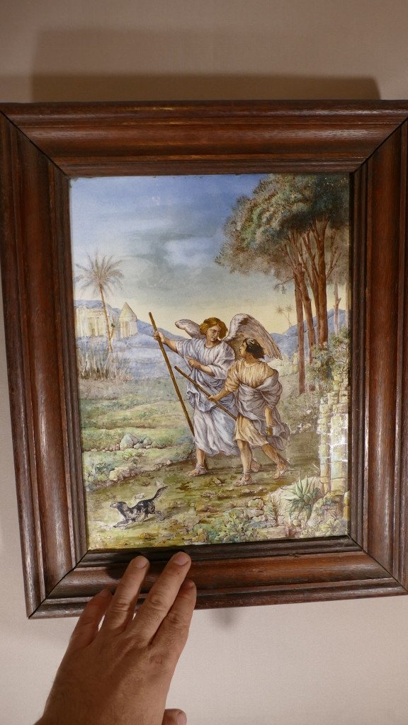 Majolica Plate From Castelli, Hand Painted Earthenware, Italy XVIIIth Century-photo-6