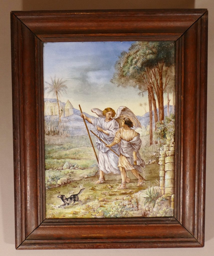 Majolica Plate From Castelli, Hand Painted Earthenware, Italy XVIIIth Century