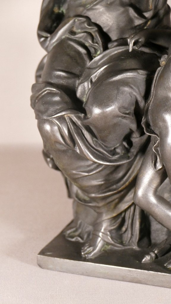 Louis Cosme Demaille, Sculpture En Bronze Jeune Femme à l'Angelot, Datée 1871-photo-4