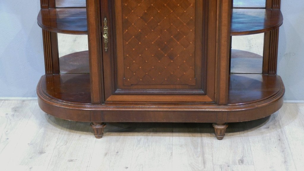 Demi-lune Buffet Louis XVI Style With Support Height In Mahogany, Circa 1900-photo-3