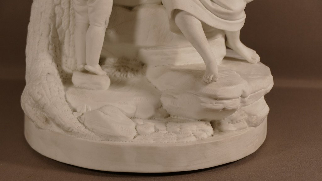 Manufacture Du Duc d'Angoulême, Group In Biscuit Early XIXth Century, Guérhard And Dihl-photo-4