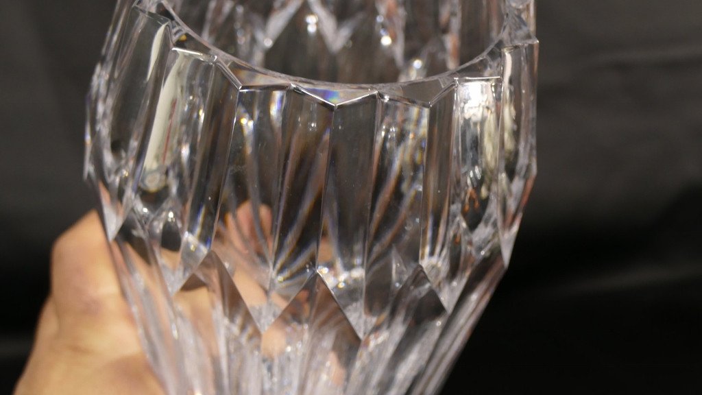 Vase En Cristal De Sèvres Taillé, époque 1960-photo-4