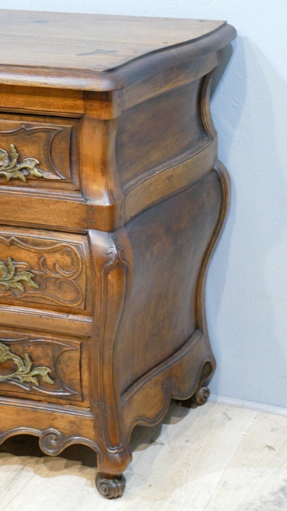Commode Bordelaise En Noyer Massif, époque Louis XV, XVIII ème Siècle -photo-2