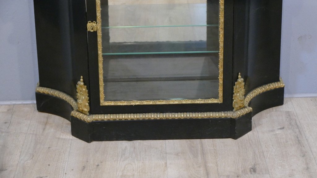 Meuble d'Appui Formant Vitrine En Bois Noir Et Bronze Doré, Napoléon III -photo-3