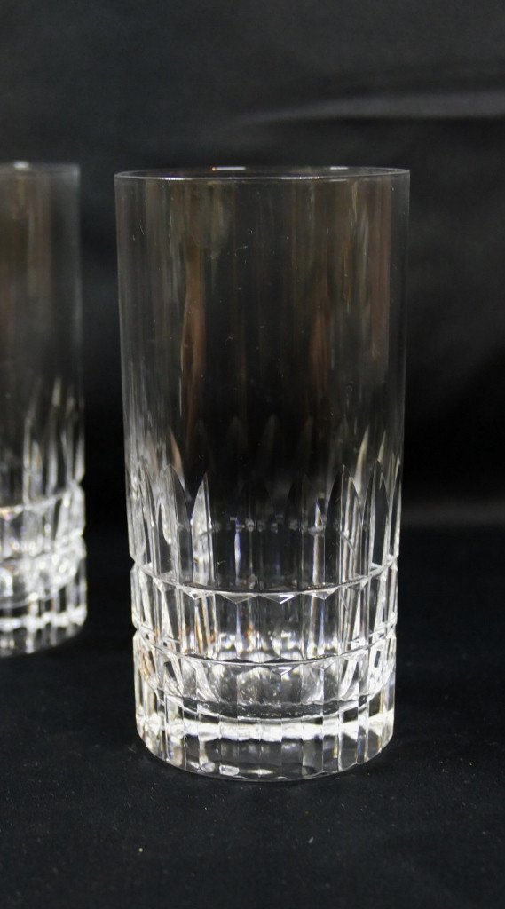 Daum France, 6 Orangeade Or Long Drink Glasses In Cut Crystal-photo-2