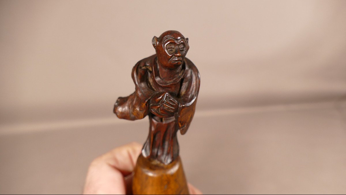 Okimono En Bois Sculpté, Le Singe, Japon, époque XIX ème Siècle-photo-5