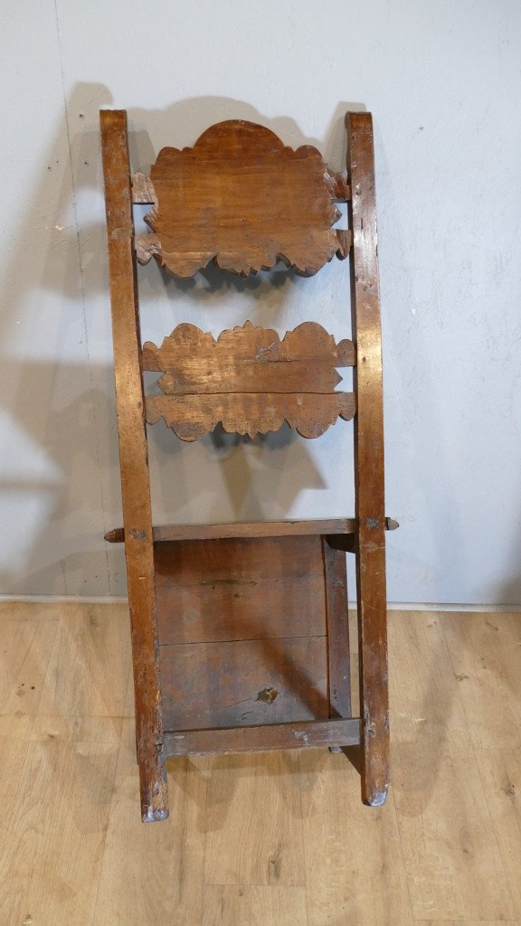 Chaise Italienne En Noyer Sculpté époque XVII ème Siècle-photo-3
