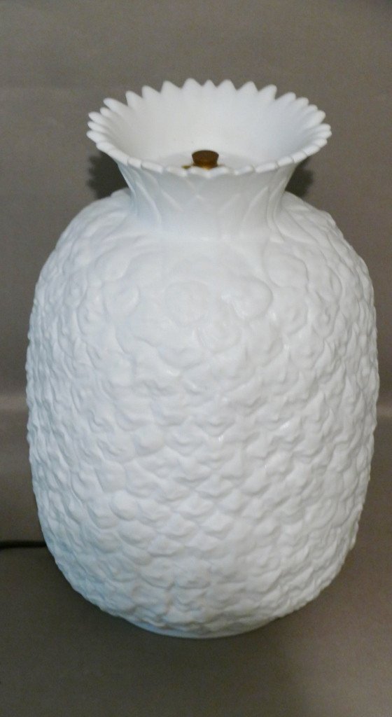 Lampe Veilleuse Ananas En Biscuit De Porcelaine De Limoges-photo-3