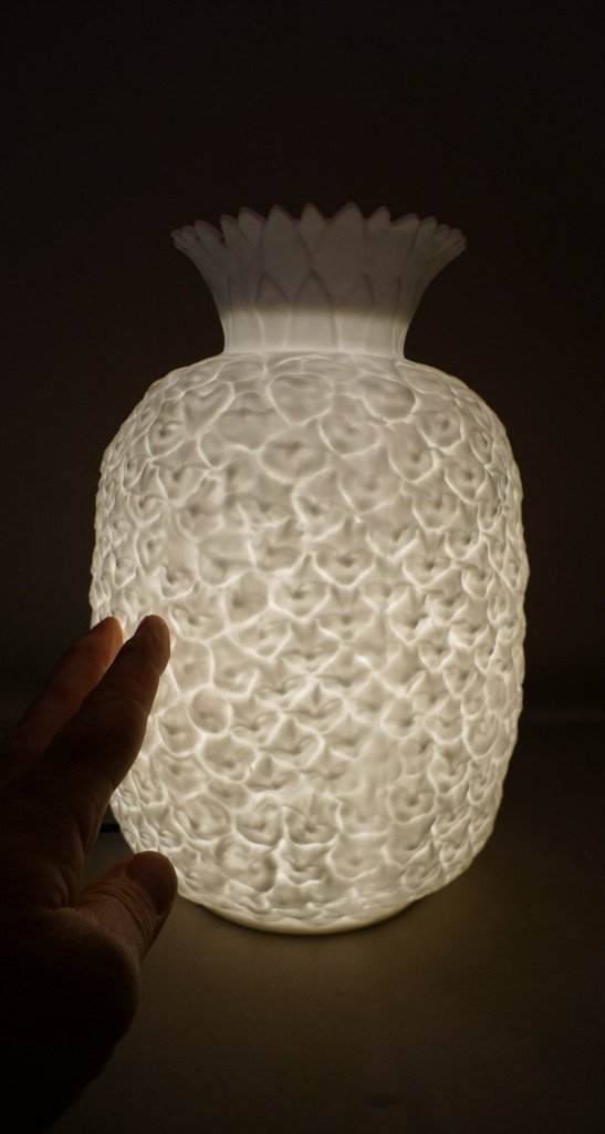 Lampe Veilleuse Ananas En Biscuit De Porcelaine De Limoges-photo-4
