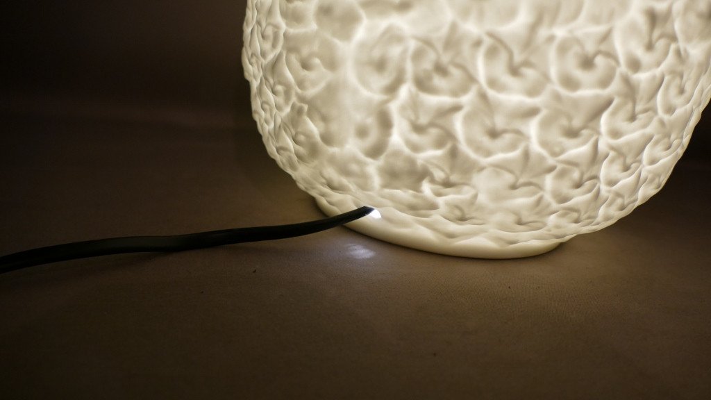 Lampe Veilleuse Ananas En Biscuit De Porcelaine De Limoges-photo-4