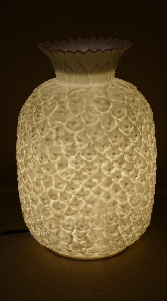 Lampe Veilleuse Ananas En Biscuit De Porcelaine De Limoges