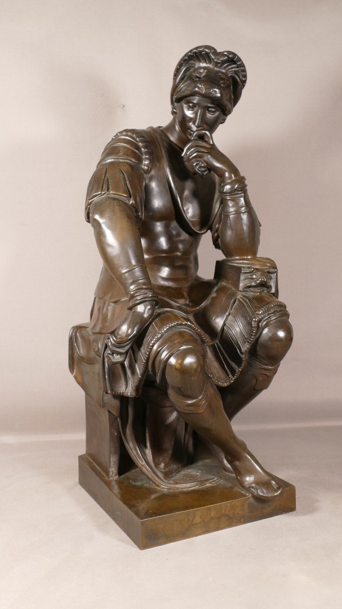 Laurent De Médicis, 53.5 cm Grande Sculpture En Bronze, Barbedienne Collas, époque Napoléon III