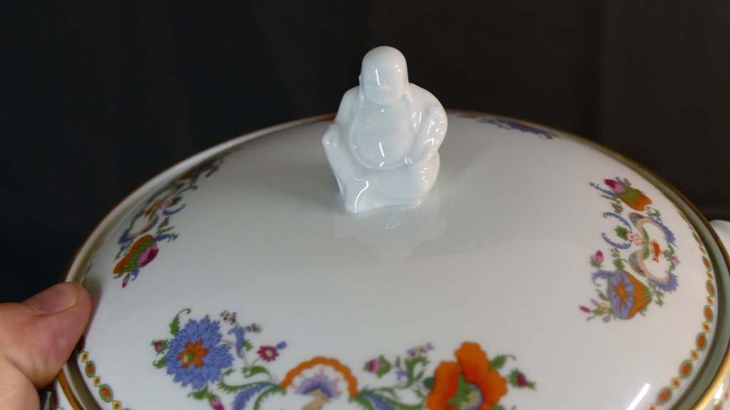Raynaud Limoges, Covered Vegetable Dish Old China Model, Damon Collection-photo-2